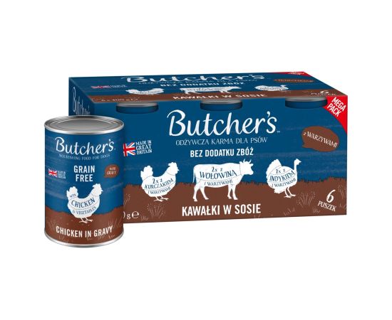 BUTCHER'S Original Mega pack mix with vegetables in gravy- wet dog food - 6 x 400g