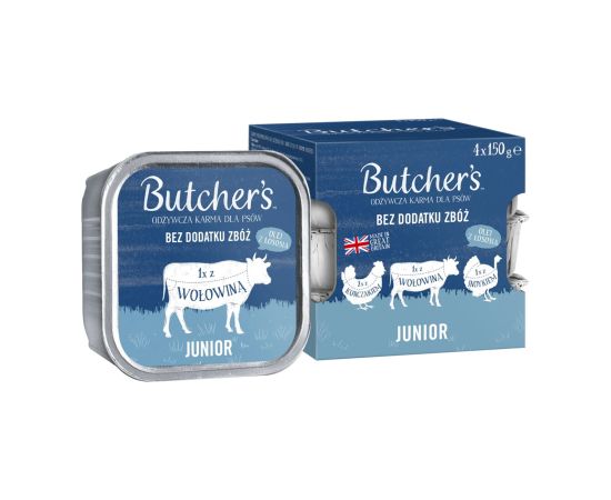 BUTCHER'S Original Junior Mega pack mix Pate - wet dog food - 4 x 150g