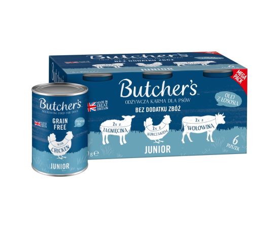 BUTCHER'S Original Junior Mega pack mix - wet dog food - 6 x 400g