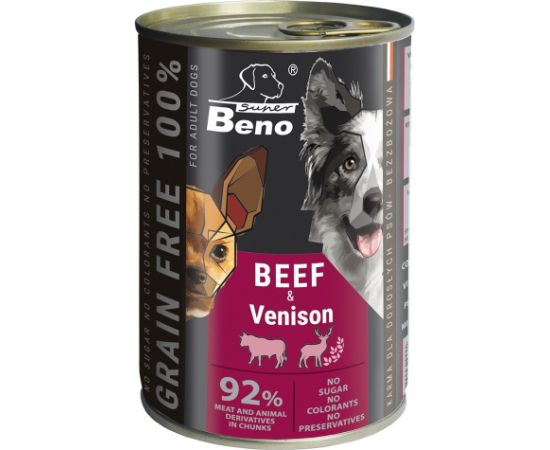 Certech SUPER BENO Beef with venison - wet dog food - 415g