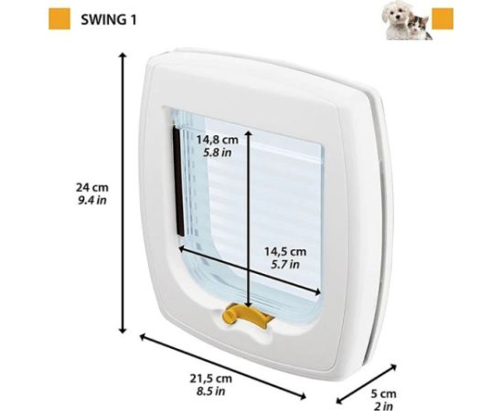 FERPLAST Swing 1 grey - dog and cat door - 21,5 x 5 x 24cm