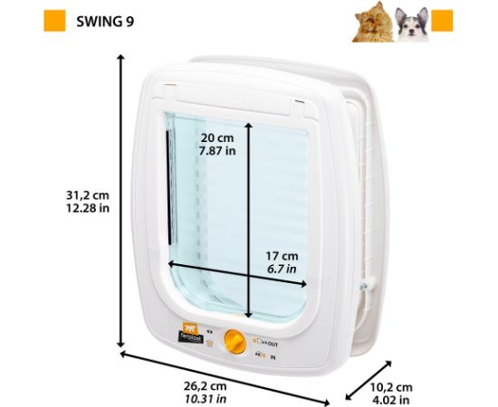 FERPLAST Swing 9 - Door for medium dogs and large cats, white