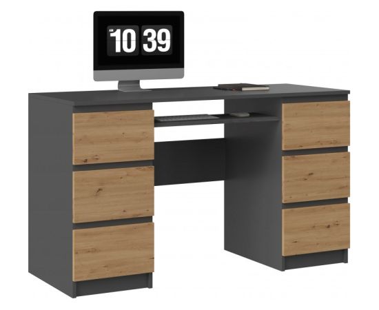 Top E Shop KUBA desk 130x51x76 cm anthracite/artisan