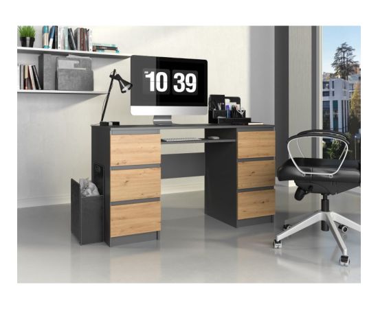 Top E Shop KUBA desk 130x51x76 cm anthracite/artisan