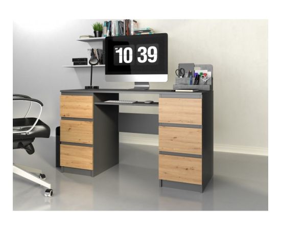 Top E Shop KUBA desk 130x51x76 cm anthracite/artisan