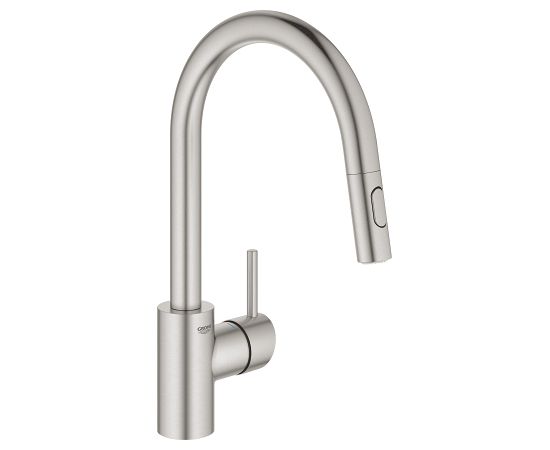 Grohe virtuves izlietnes maisītājs ar izvelkamu dušu Concetto, supersteel