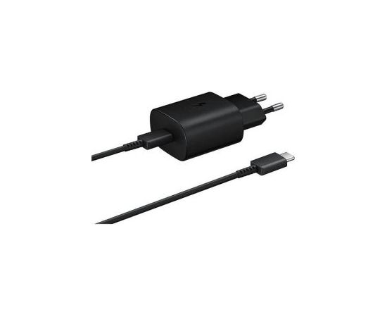 Samsung -  EP-TA800EBE + EP-DG980BBE Samsung 25W Travel Charger + USB-C/USB-C Data Cable Black (OOB Bulk)