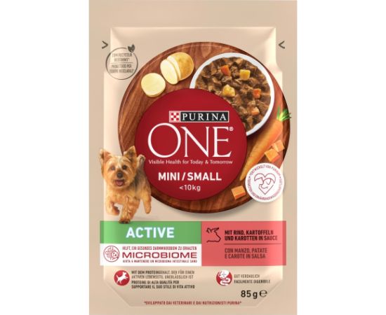 PURINA One Mini/Small Active Beef  - wet dog food - 85g