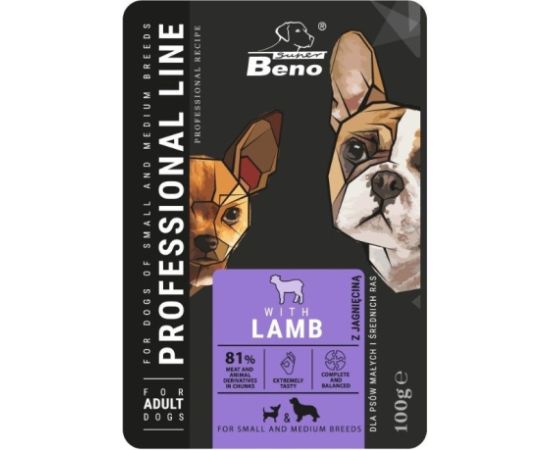 Super Benek SUPER BENO Adult Small and medium Lamb - wet dog food - 100 g