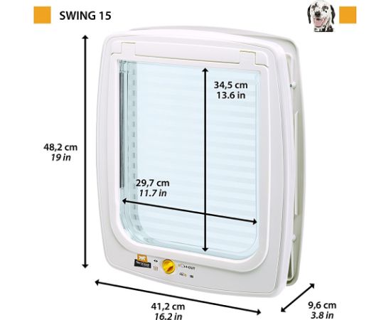 FERPLAST Swing 15 - Large dog door, white