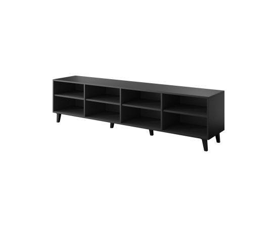 Cama Meble TV cabinet FARO 200x42x52 black matt + oak craft