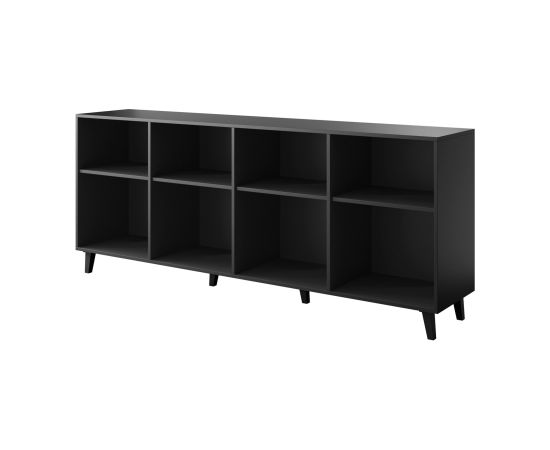 Cama Meble ETNA chest of drawers 200x42x82 black matt + oak craft