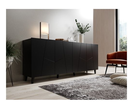 Cama Meble ETNA chest of drawers 200x42x82 black matt