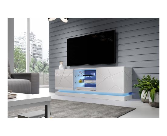 Cama Meble Cama TV cabinet QIU 160 MDF white gloss/white gloss