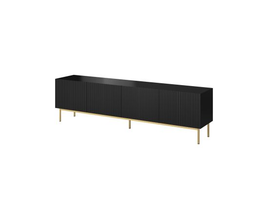 Cama Meble PAFOS RTV cabinet on golden steel frame 200x40x60 cm matte black