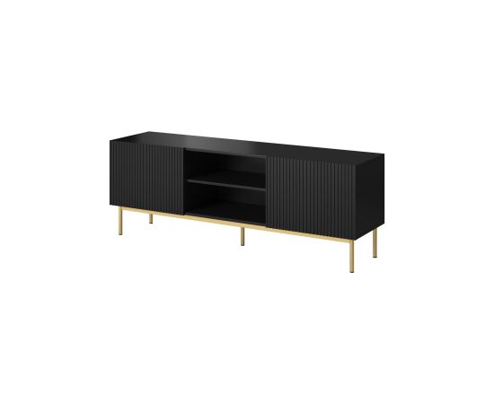 Cama Meble PAFOS RTV cabinet on golden steel frame 150x40x60 cm matte black