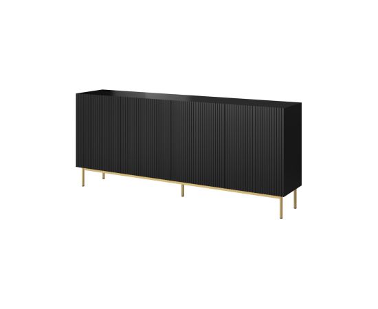 Cama Meble PAFOS chest of drawers on golden steel frame 200x40x102 matte black