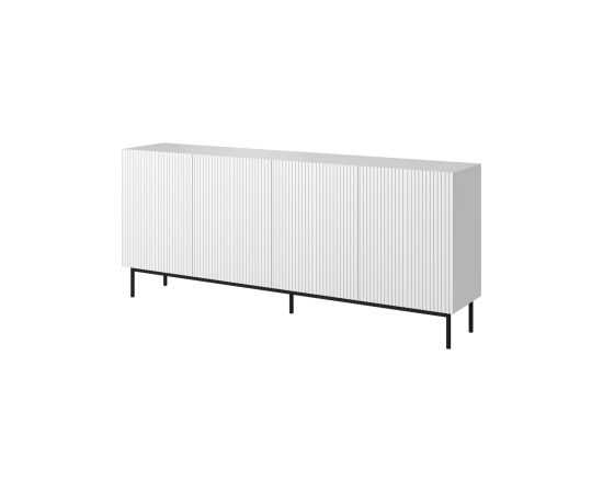 Cama Meble PAFOS chest of drawers on a black steel frame 200x40x102 cm white matt