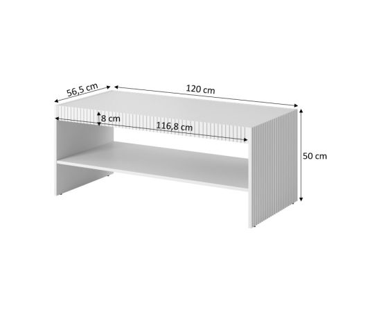 Cama Meble PAFOS bench/table 120x60x50 cm white matte