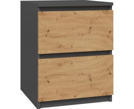 Top E Shop Topeshop W2 ANTRACYT/ARTISAN nightstand/bedside table 2 drawer(s) Anthracite, Oak