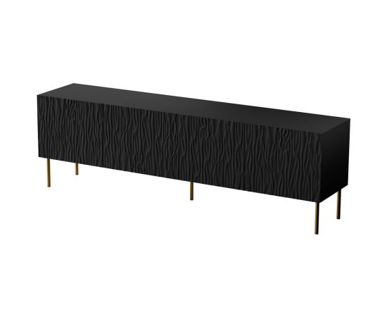 Cama Meble RTV JUNGLE cabinet 190x40.5x59.5 black matt + golden legs