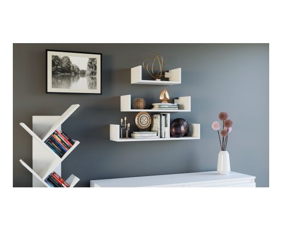 Top E Shop Topeshop MOBI 3P BIEL shelve Floating shelf Wall mounted Particle board White