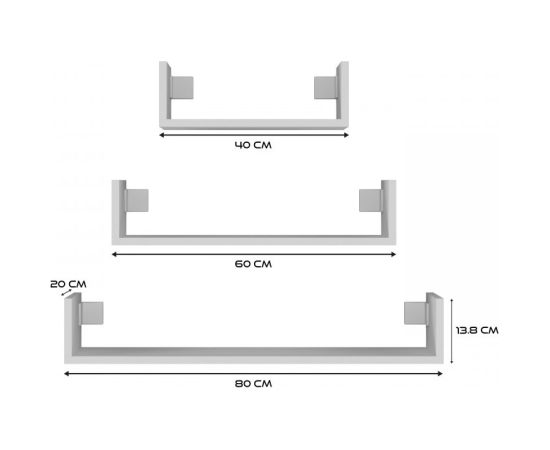 Top E Shop Topeshop MOBI 3P BIEL shelve Floating shelf Wall mounted Particle board White