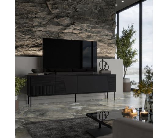 Cama Meble RTV cabinet ABI 4D 200x38x62 black matt