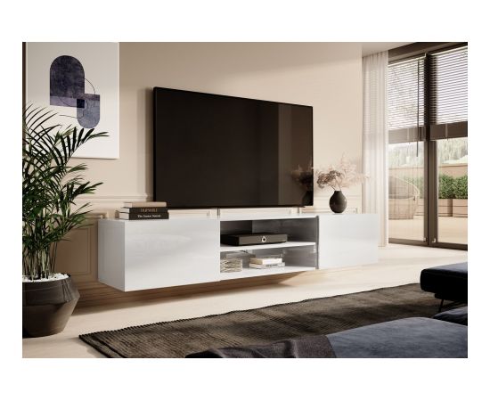 Cama Meble RTV cabinet SLIDE 200K 200x40x37 cm all glossy white