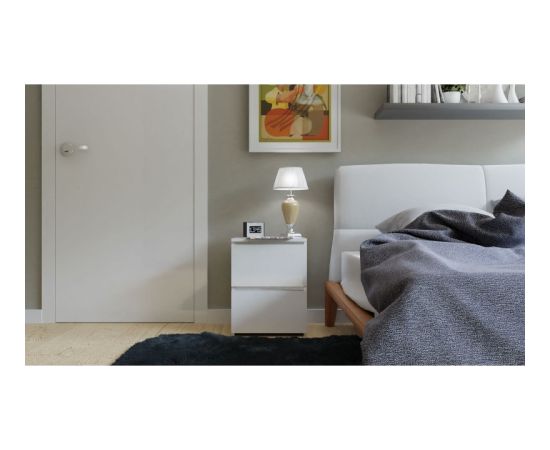 Top E Shop W2 bedside table 2 drawers White matt