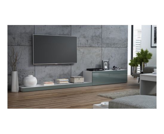 Cama Meble Cama TV stand LIFE 300/42/35 white/grey gloss