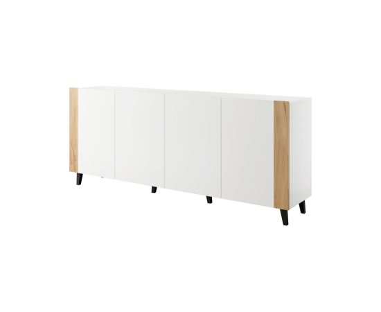 Cama Meble FARO chest of drawers 200x42x82 white matt + oak craft