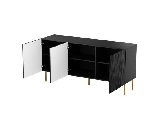 Cama Meble JUNGLE chest 152x40.5x74.5 matte black + golden legs