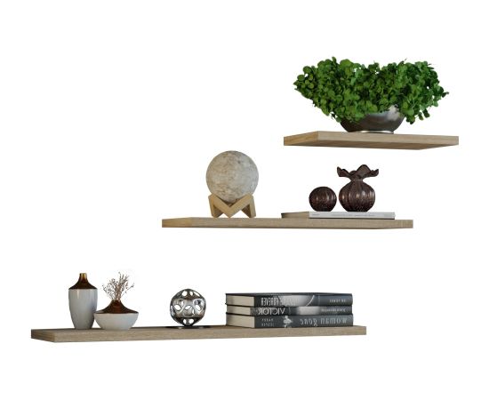 Top E Shop Topeshop TOBI 3P SONOMA shelve Floating shelf Wall mounted Particle board Oak, Wood