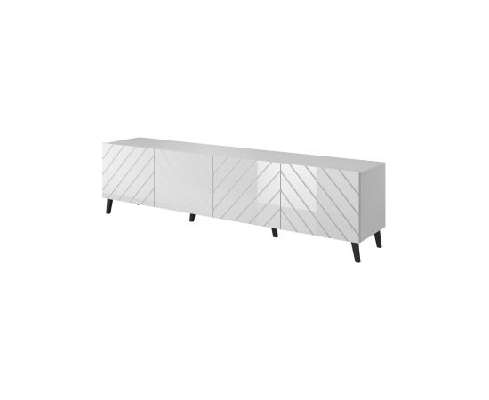 Cama Meble RTV cabinet ABETO 200x42x52 white/gloss white