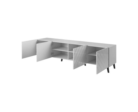 Cama Meble RTV cabinet ABETO 200x42x52 white/gloss white