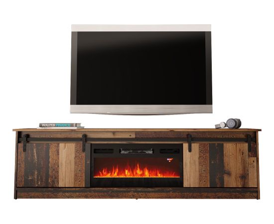 Cama Meble RTV GRANERO + fireplace cabinet 200x56.7x35 old wood