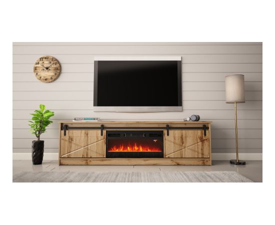 Cama Meble RTV GRANERO + fireplace cabinet 200x56.7x35 oak wotan