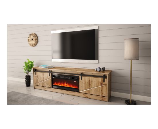 Cama Meble RTV GRANERO + fireplace cabinet 200x56.7x35 oak wotan