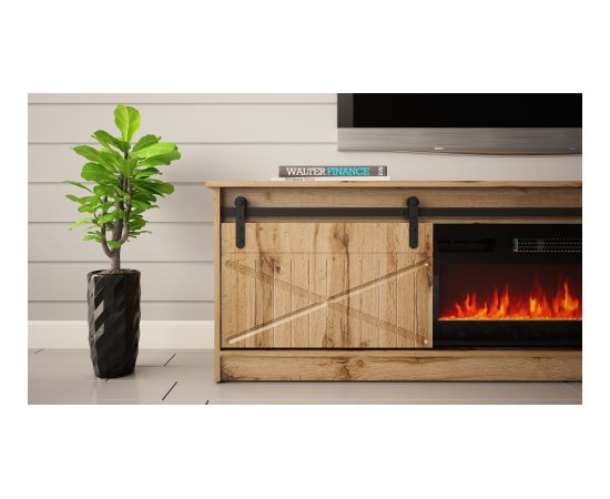 Cama Meble RTV GRANERO + fireplace cabinet 200x56.7x35 oak wotan