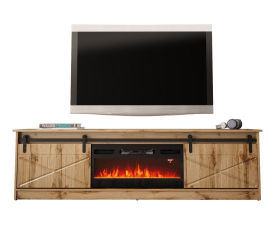 Cama Meble RTV GRANERO + fireplace cabinet 200x56.7x35 oak wotan