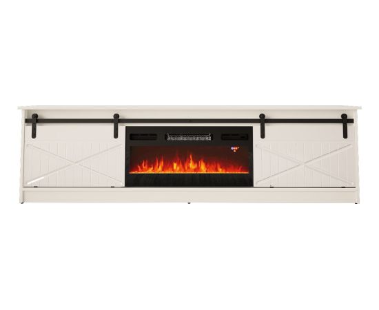 Cama Meble RTV GRANERO + fireplace cabinet 200x56.7x35 white/gloss white