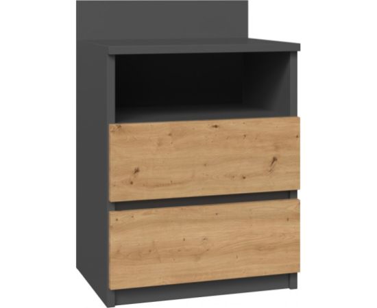 Top E Shop Topeshop M1 ANTRACYT/ARTISAN nightstand/bedside table 2 drawer(s) Oak