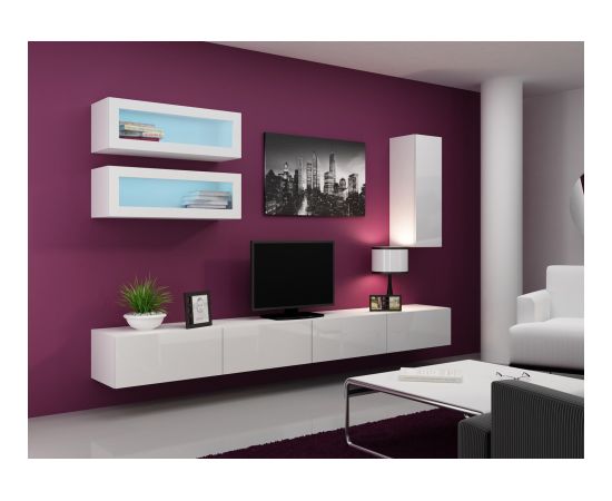 Cama Meble Cama TV stand VIGO 140 30/140/40 white/white gloss