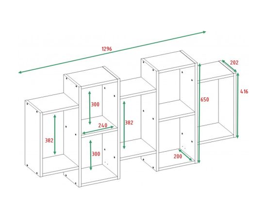 Top E Shop Wall-hung bookcase Bilbao 7.0 Wall Shelves Sonoma Oak