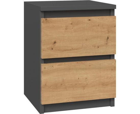 Top E Shop Topeshop M2 ANTRACYT/ARTISAN nightstand/bedside table 2 drawer(s) Anthracite, Oak, Wood