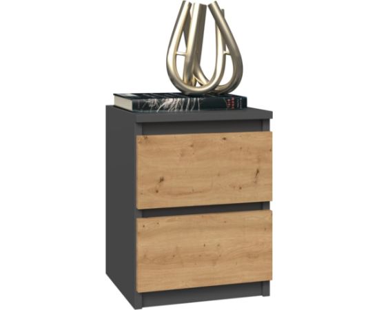 Top E Shop Topeshop M2 ANTRACYT/ARTISAN nightstand/bedside table 2 drawer(s) Anthracite, Oak, Wood