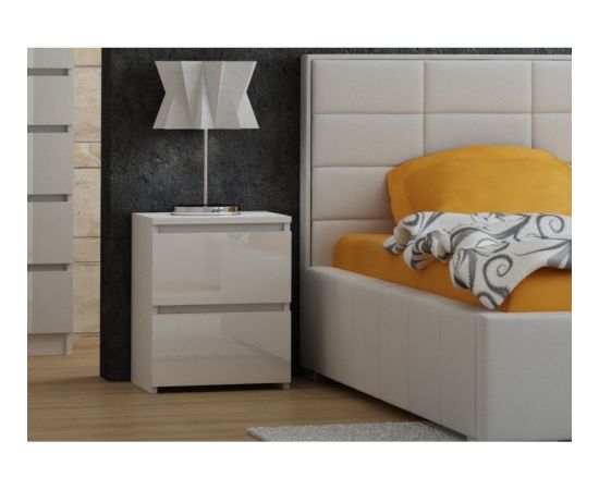 Top E Shop Topeshop M2 BIEL POŁYSK FRONT nightstand/bedside table 2 drawer(s) White