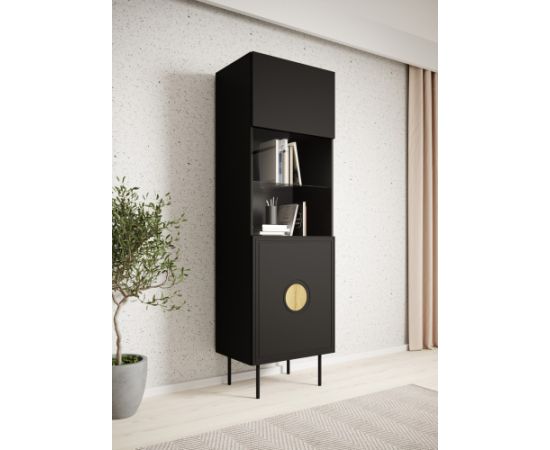 Cama Meble Display case PALAZZO 60x42x190 black + oak craft