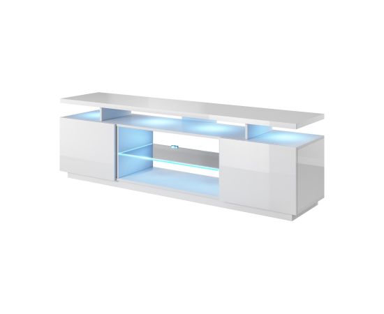 Cama Meble RTV cabinet EVA 180x40x56 white/white glossy